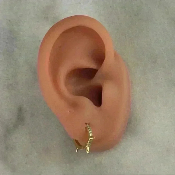 Gold Turquoise Crystal Pave Spike Huggie Hoop Earrings
Brand New - Picture 4 of 4